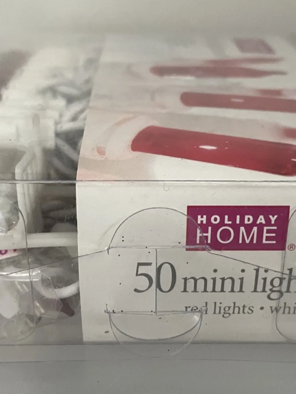 Holiday Home 50 Red Mini Christmas Lights White Wire 23' String Light Set NEW